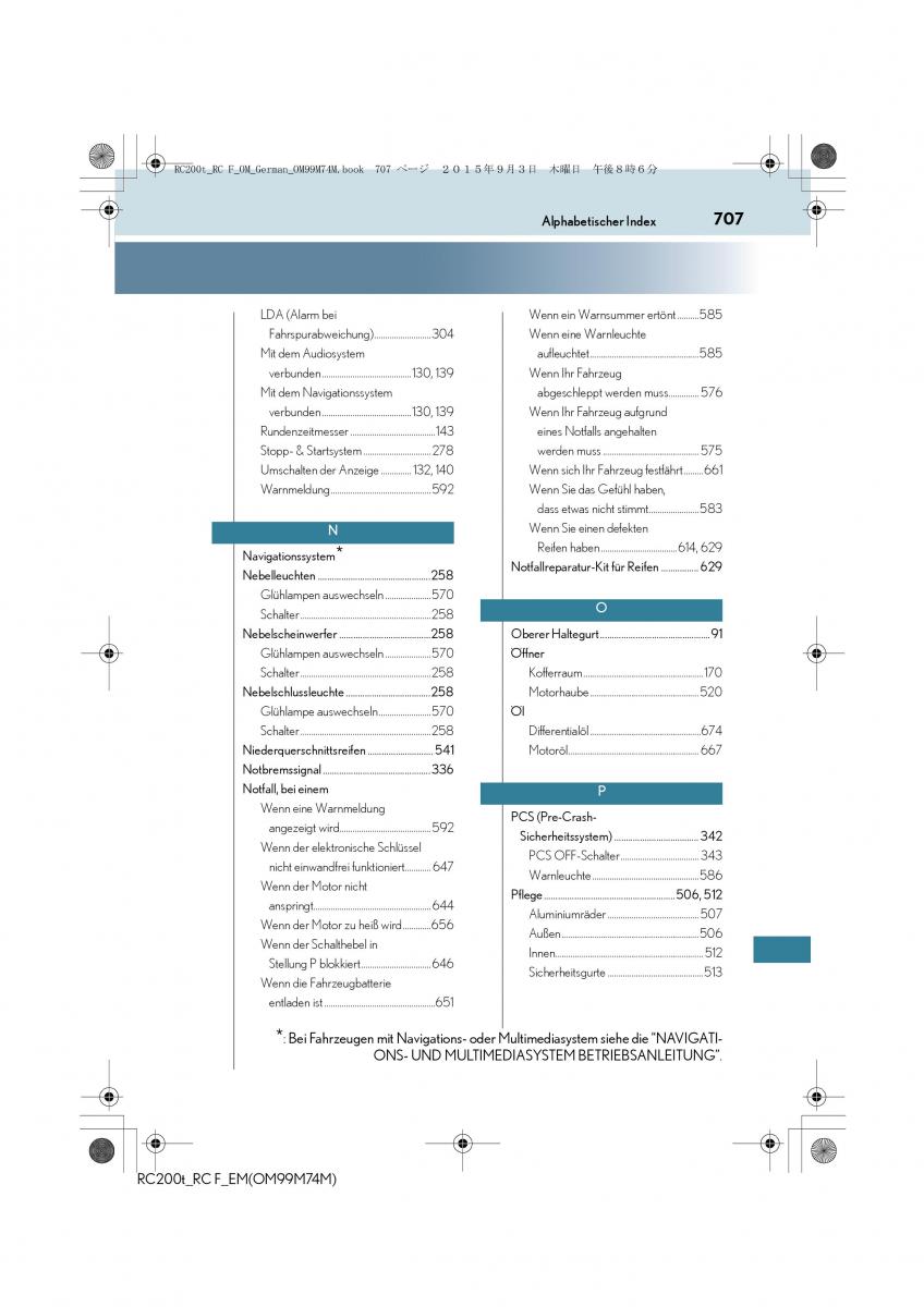 Lexus RC Handbuch / page 707