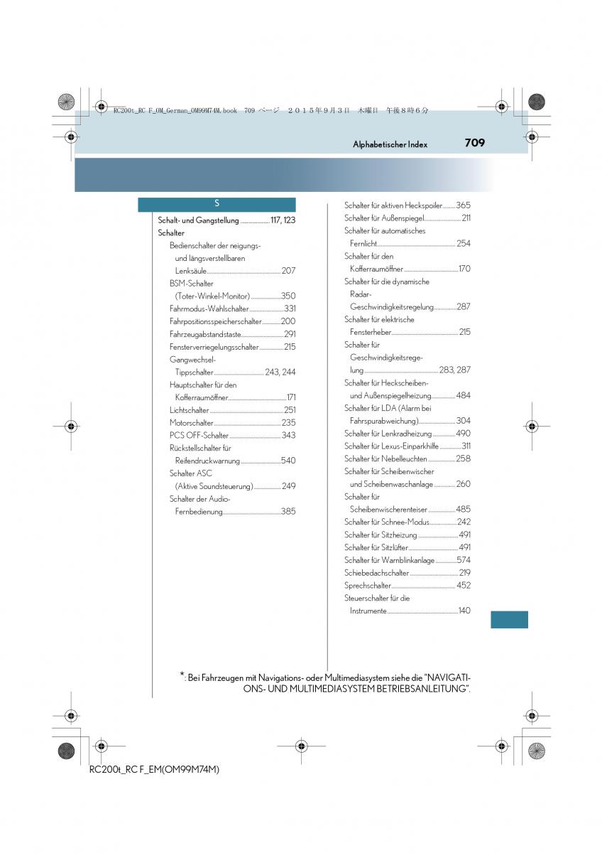 Lexus RC Handbuch / page 709