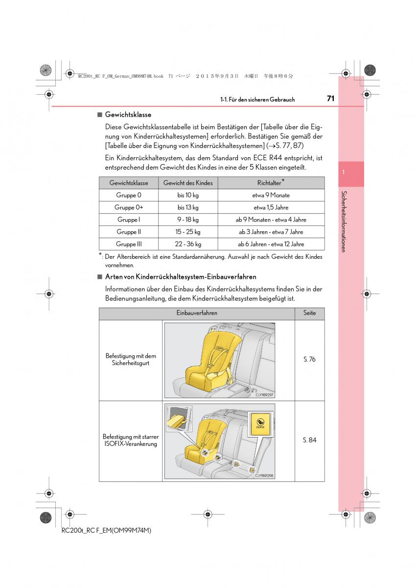Lexus RC Handbuch / page 71