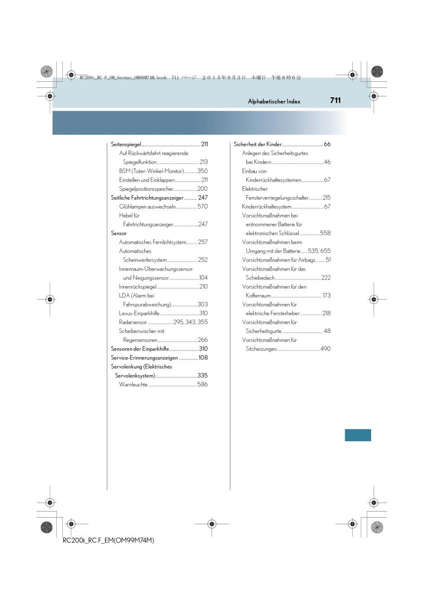 Lexus RC Handbuch / page 711