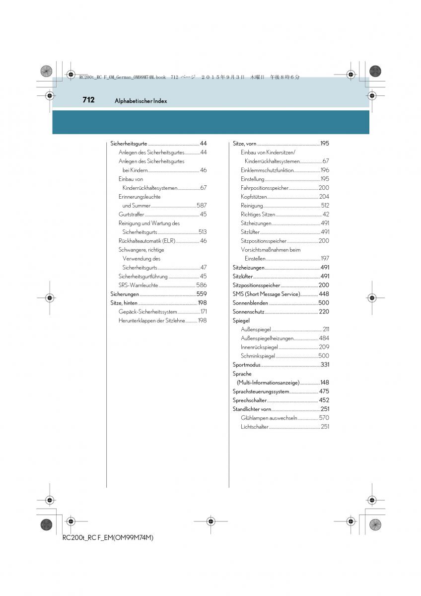 Lexus RC Handbuch / page 712