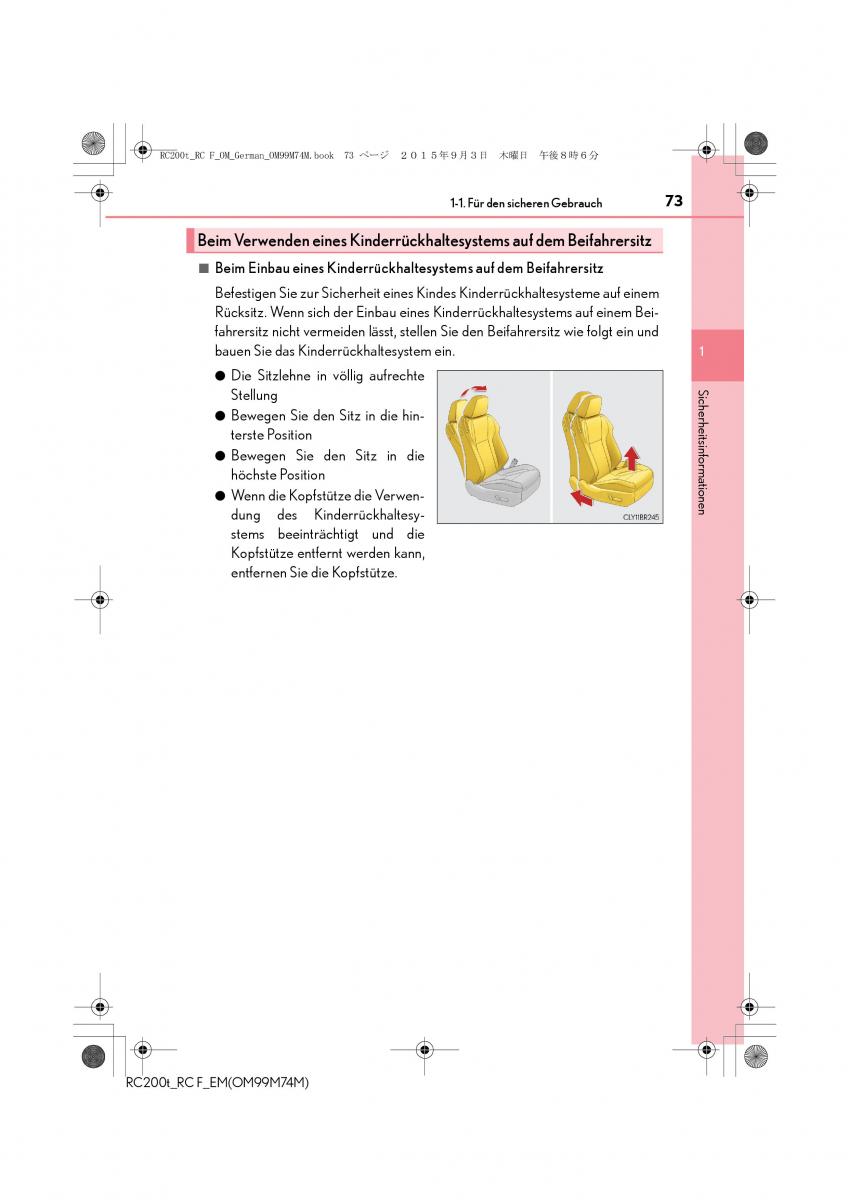 Lexus RC Handbuch / page 73