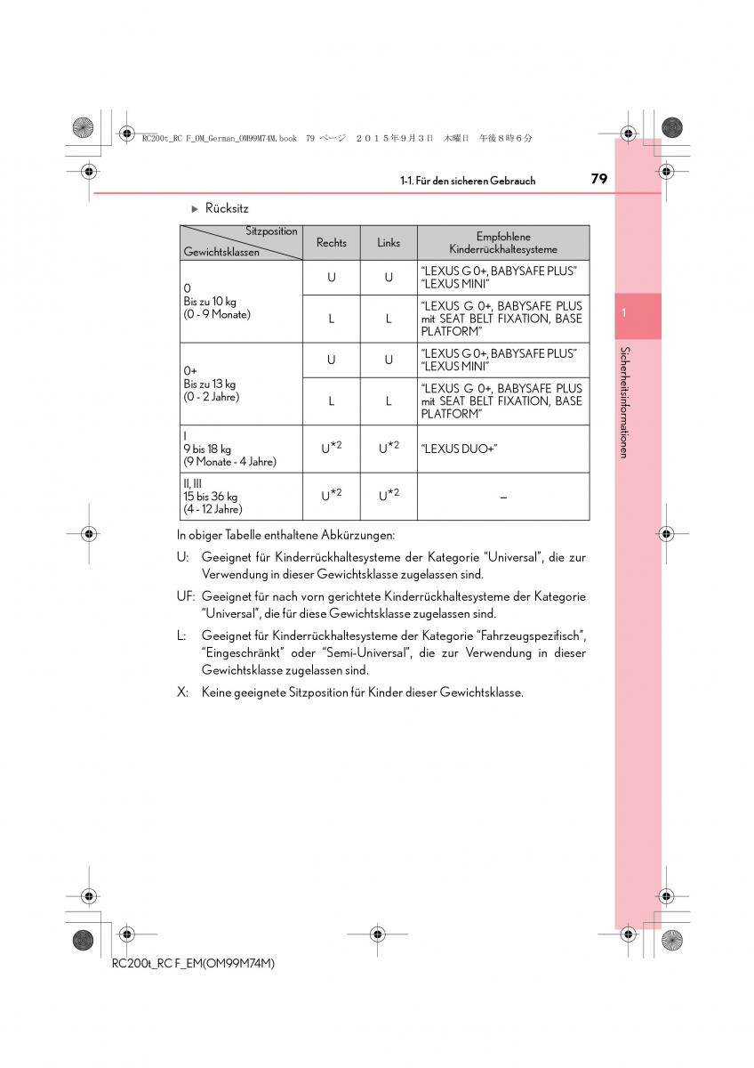 Lexus RC Handbuch / page 79