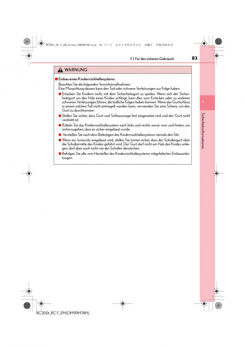 Lexus RC Handbuch / page 83