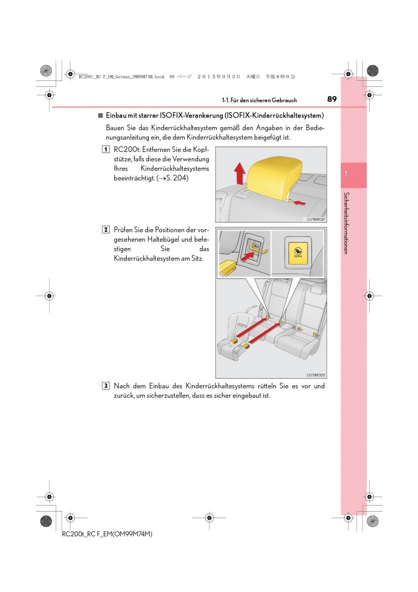 Lexus RC Handbuch / page 89