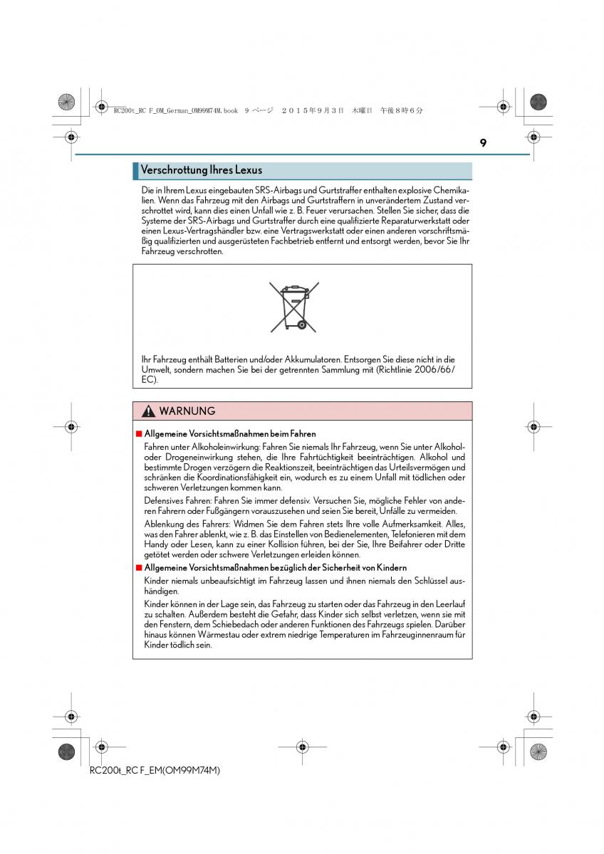 Lexus RC Handbuch / page 9