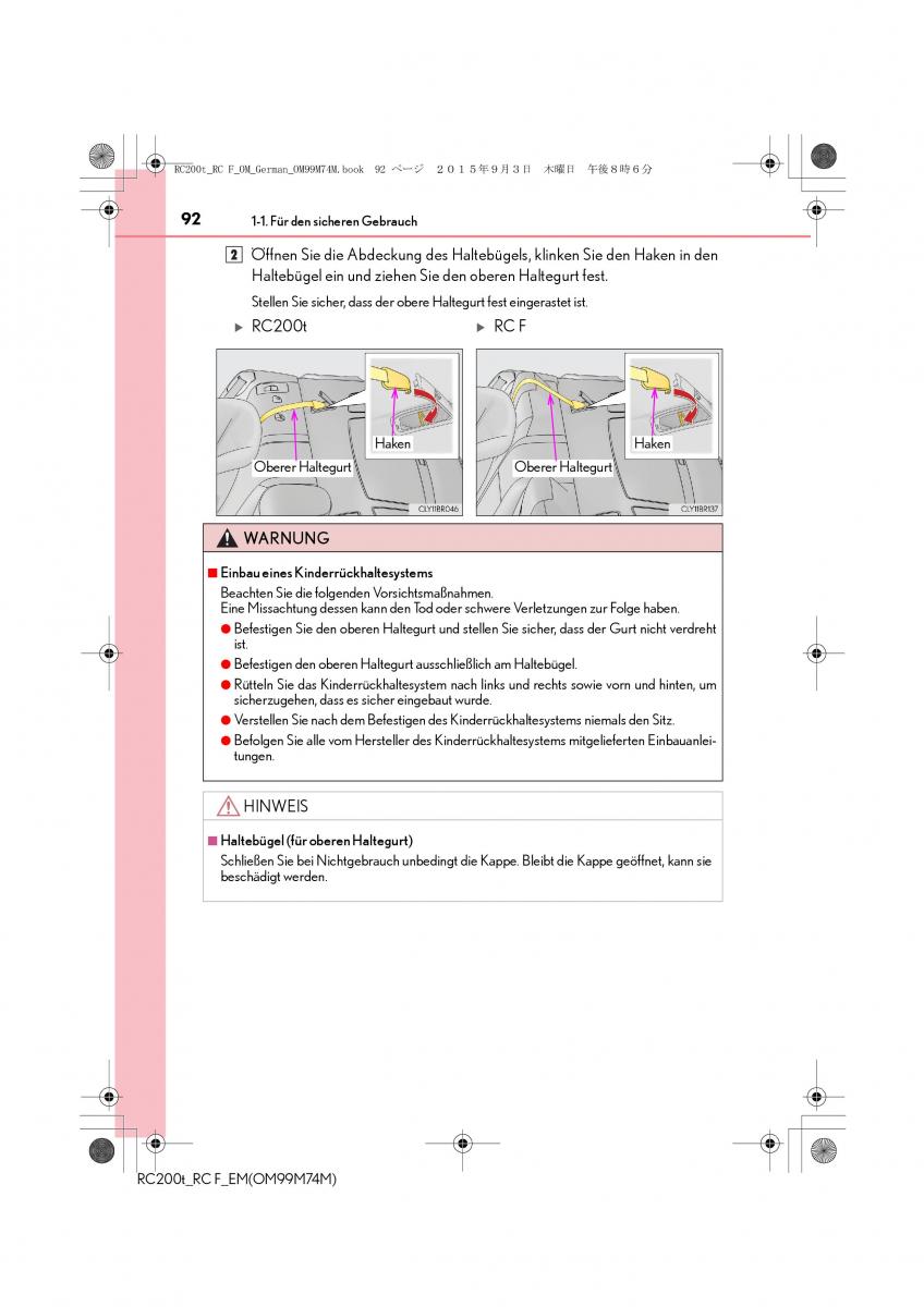 Lexus RC Handbuch / page 92