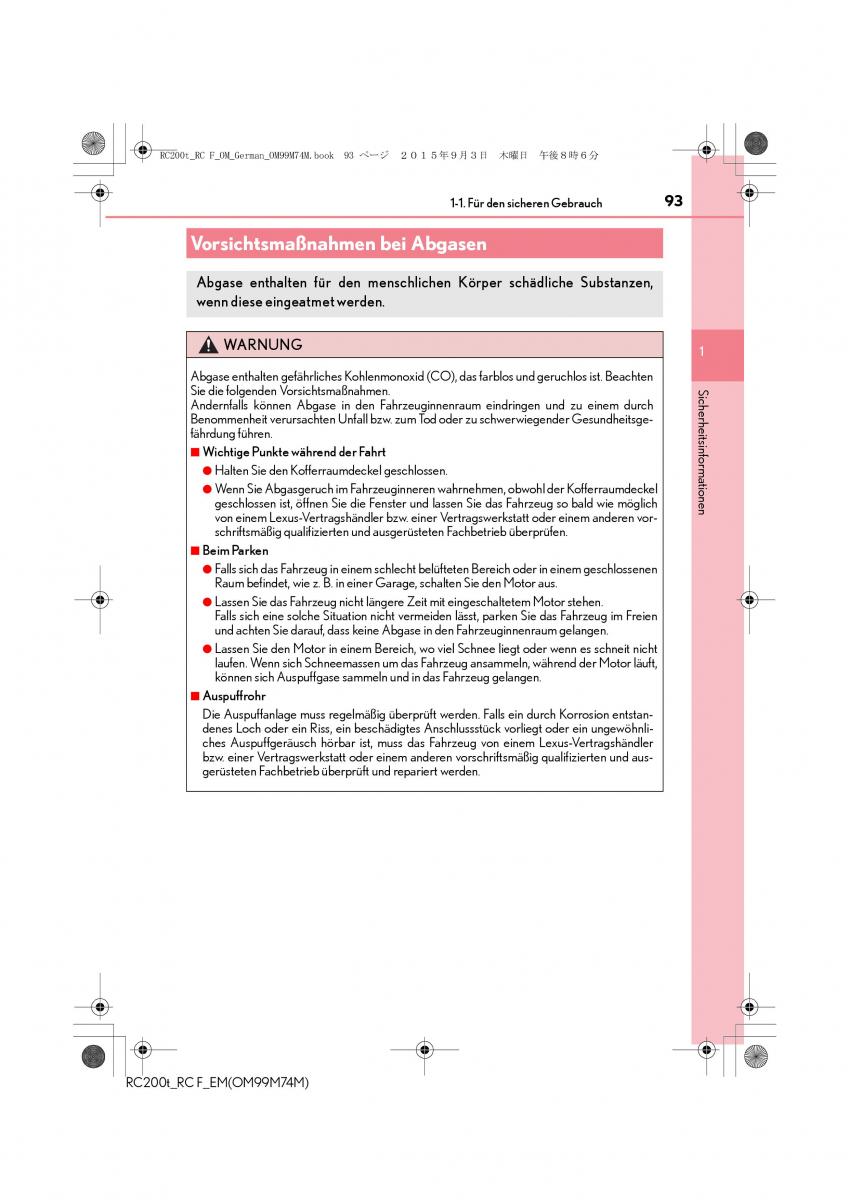 Lexus RC Handbuch / page 93