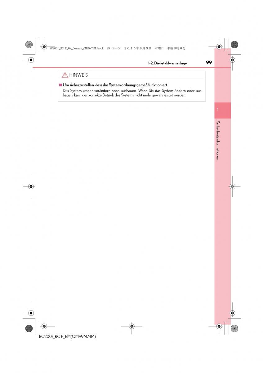 Lexus RC Handbuch / page 99