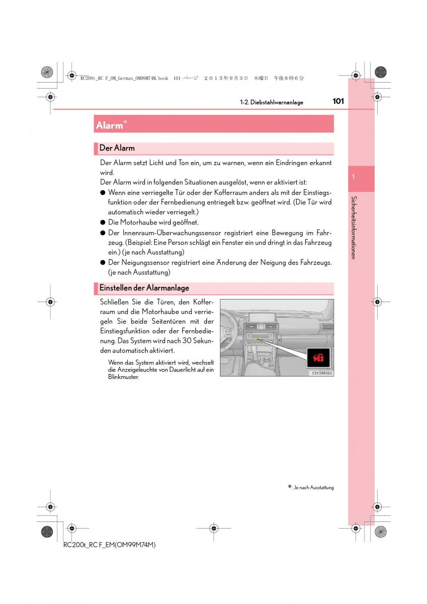 Lexus RC Handbuch / page 101