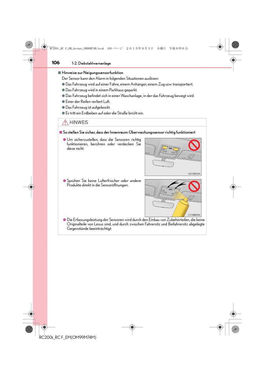 Lexus RC Handbuch / page 106