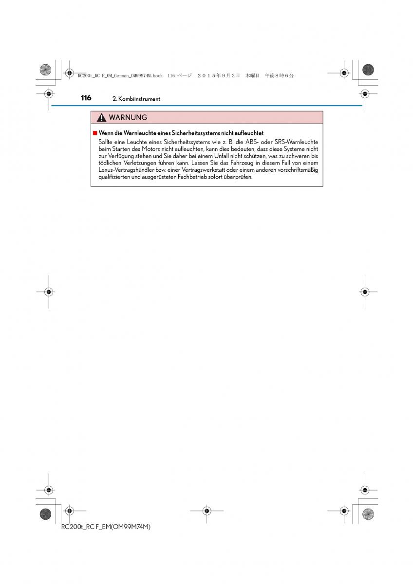 Lexus RC Handbuch / page 116
