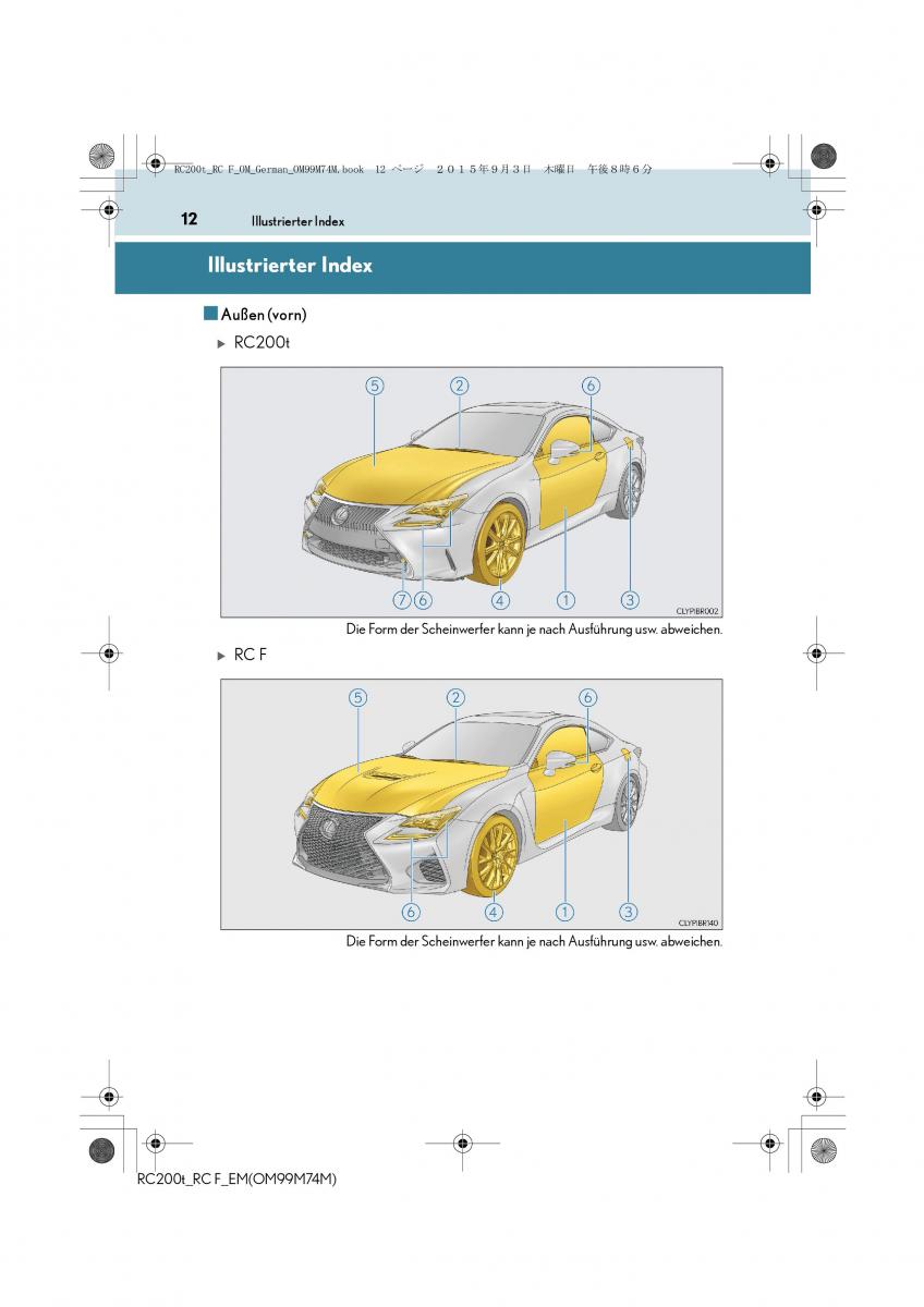 Lexus RC Handbuch / page 12