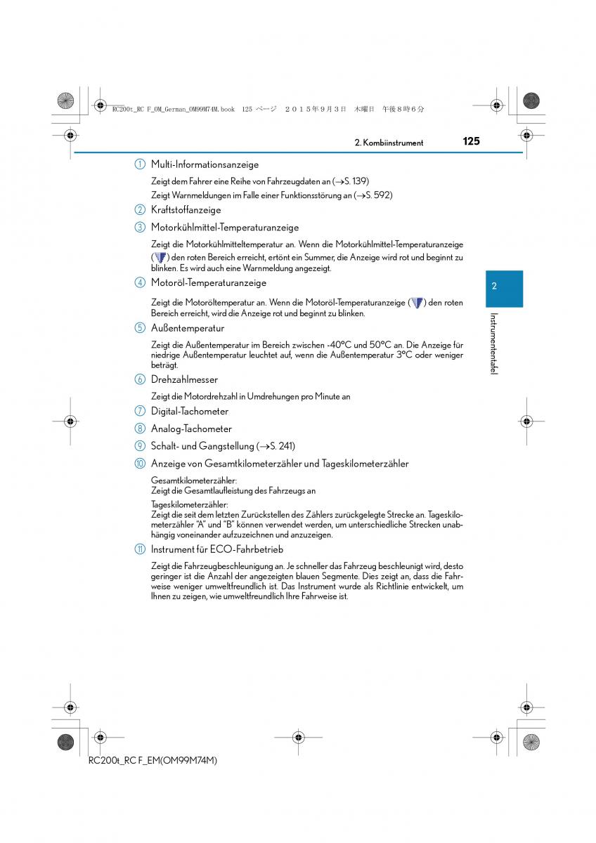 Lexus RC Handbuch / page 125