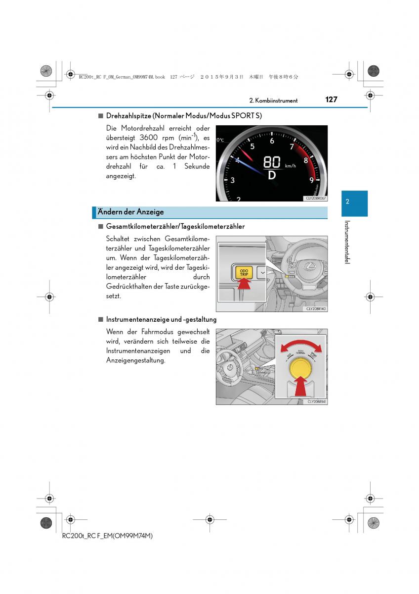 Lexus RC Handbuch / page 127