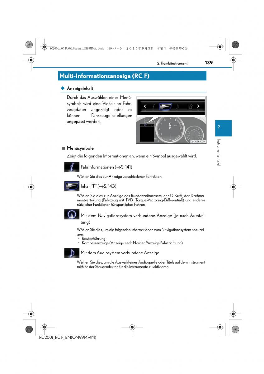 Lexus RC Handbuch / page 139