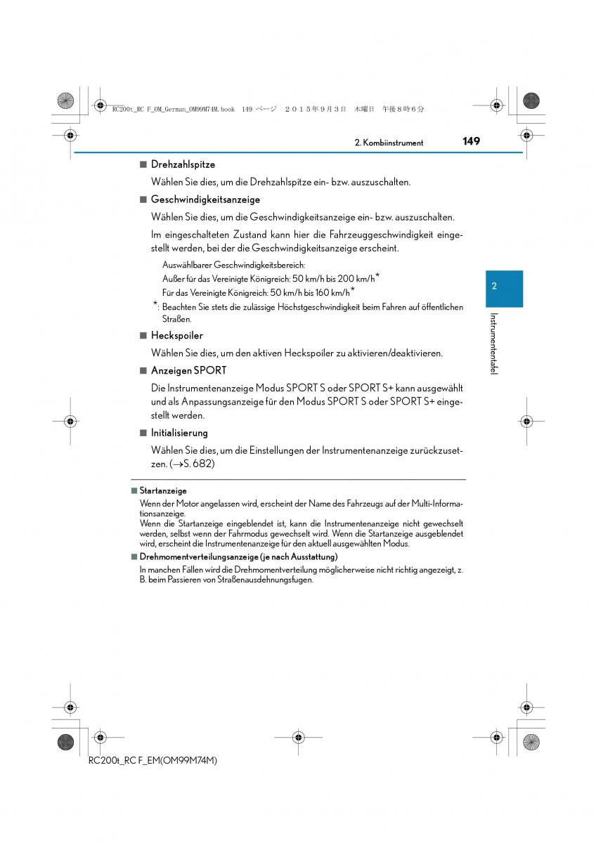 Lexus RC Handbuch / page 149