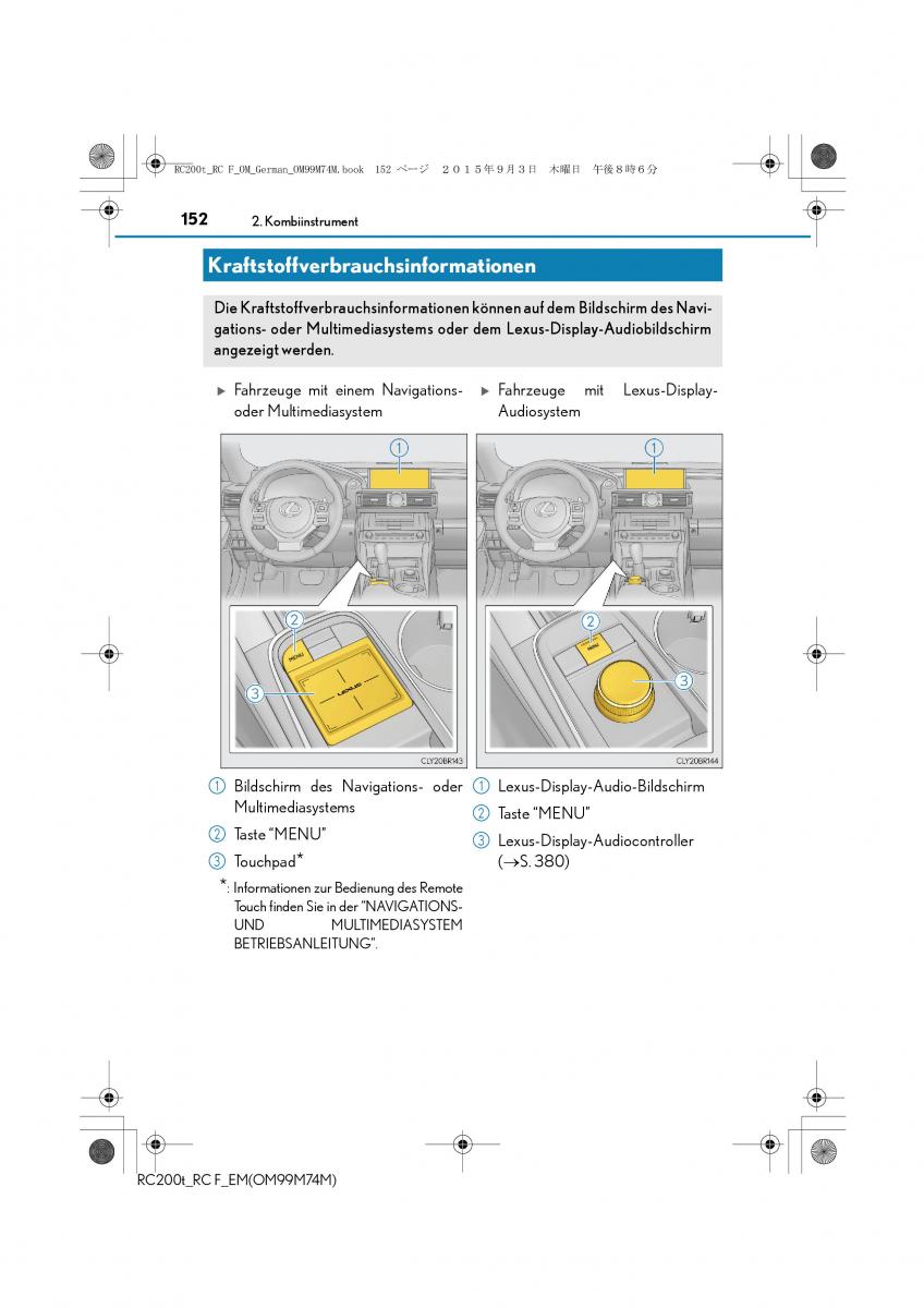 Lexus RC Handbuch / page 152