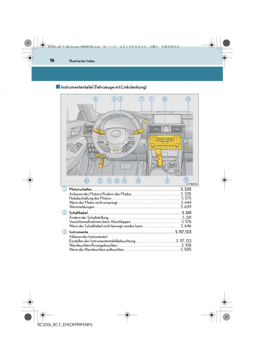 Lexus RC Handbuch / page 16