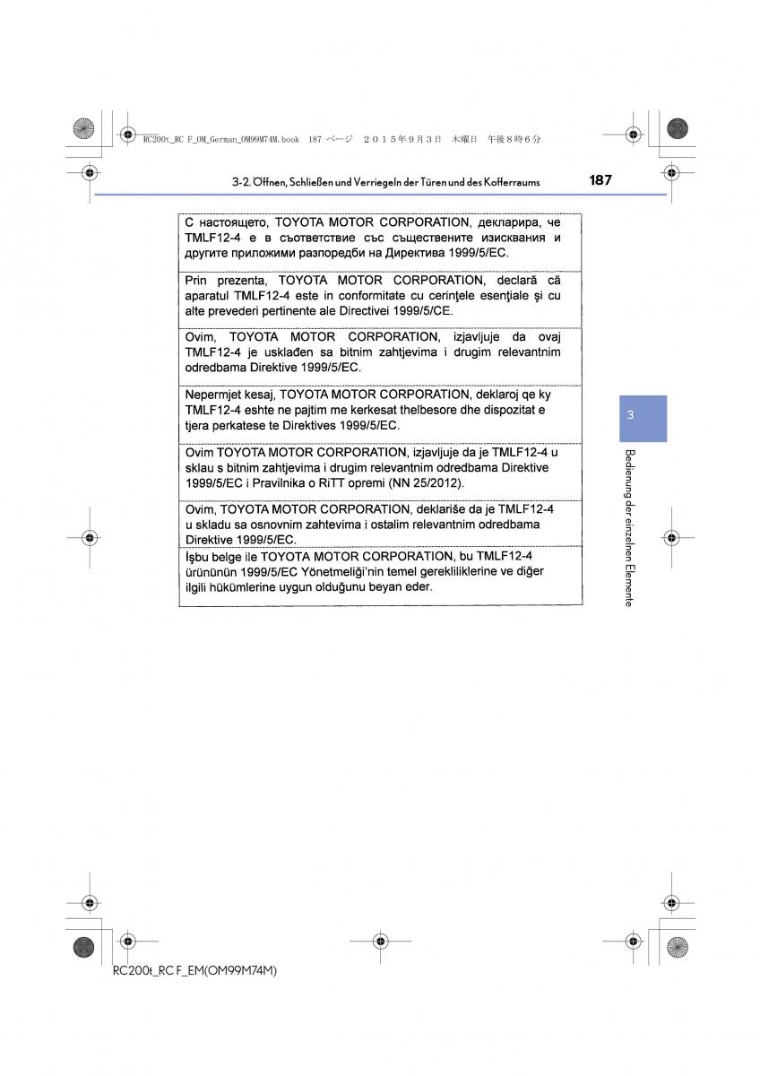 Lexus RC Handbuch / page 187