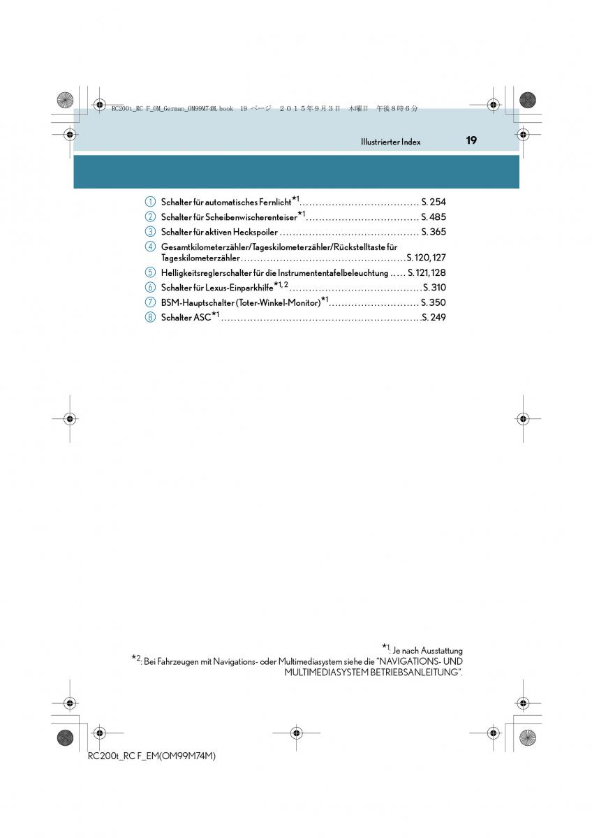 Lexus RC Handbuch / page 19