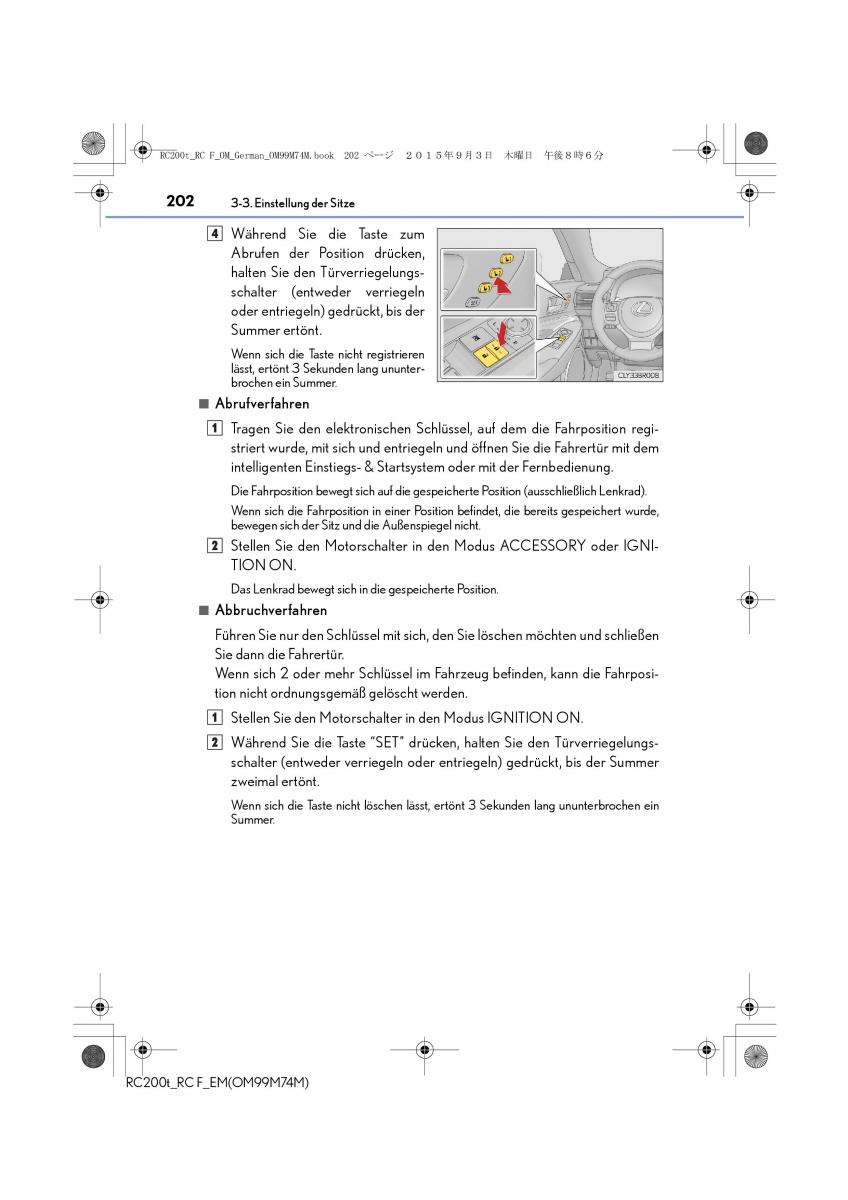 Lexus RC Handbuch / page 202