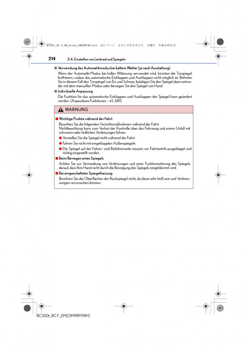 Lexus RC Handbuch / page 214