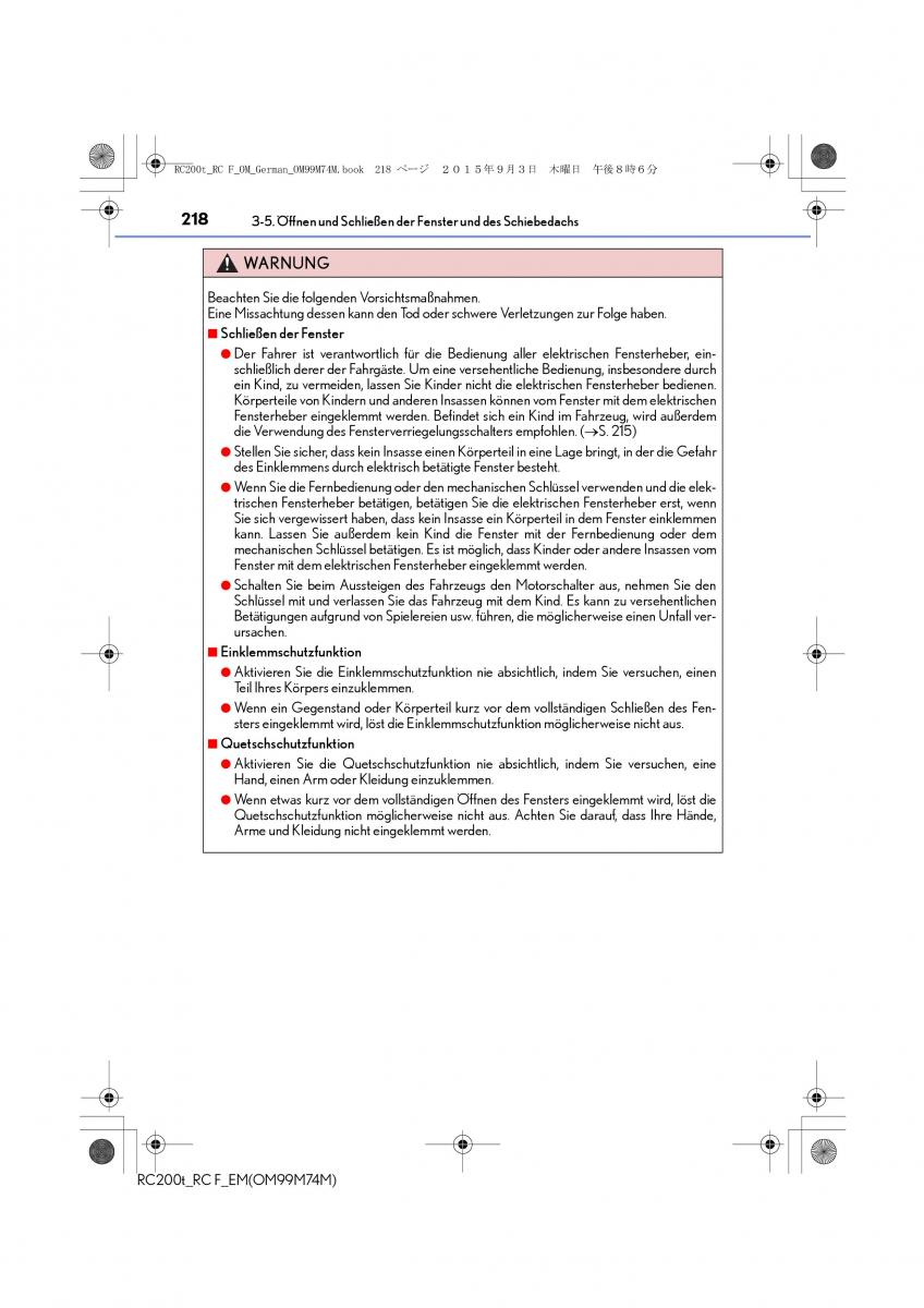 Lexus RC Handbuch / page 218