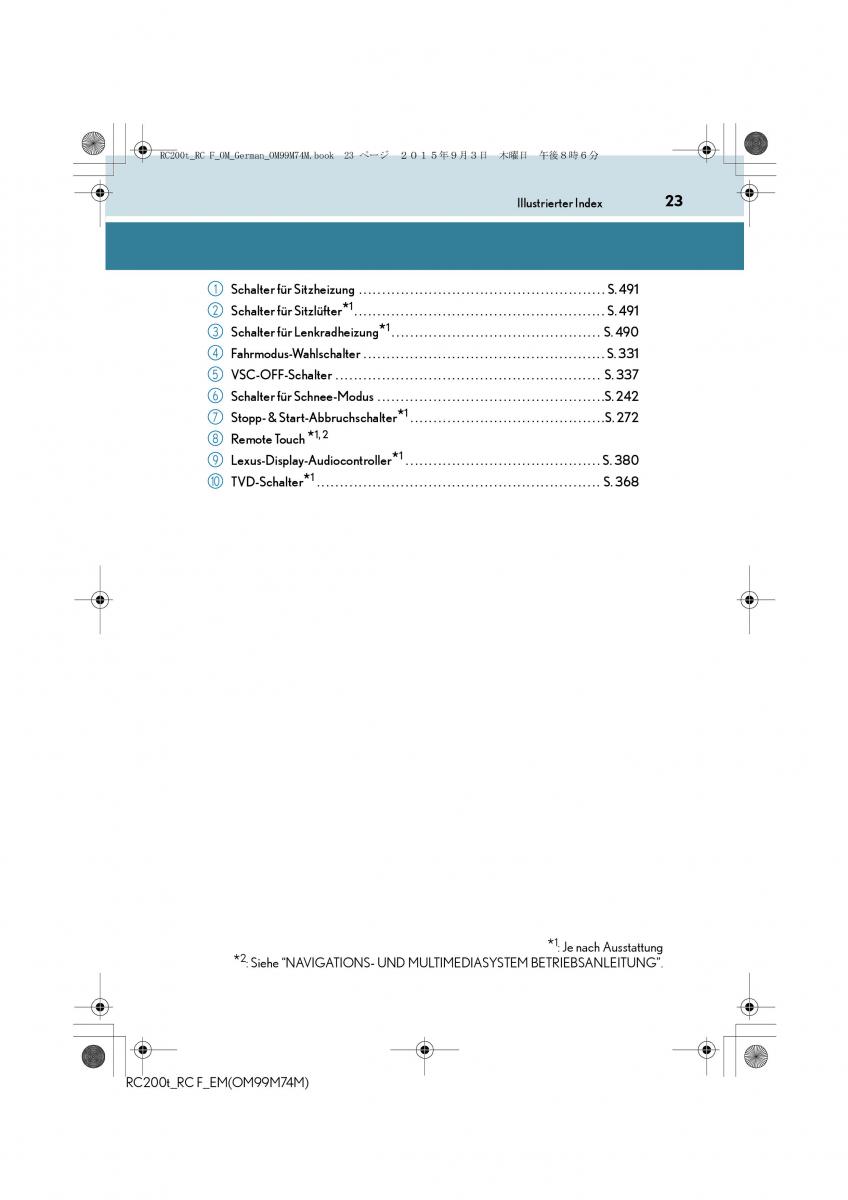 Lexus RC Handbuch / page 23