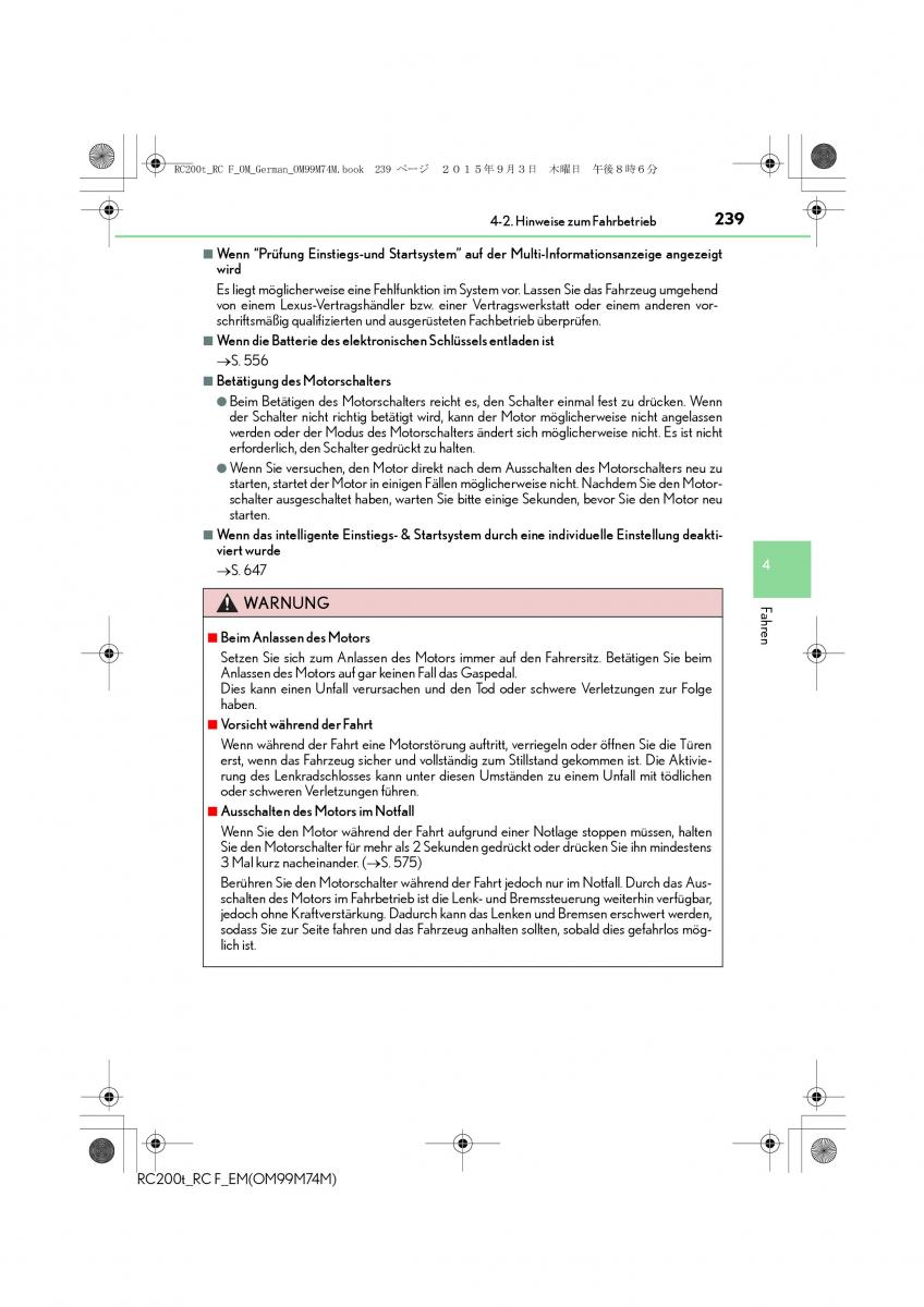 Lexus RC Handbuch / page 239