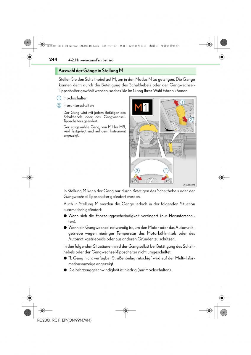 Lexus RC Handbuch / page 244