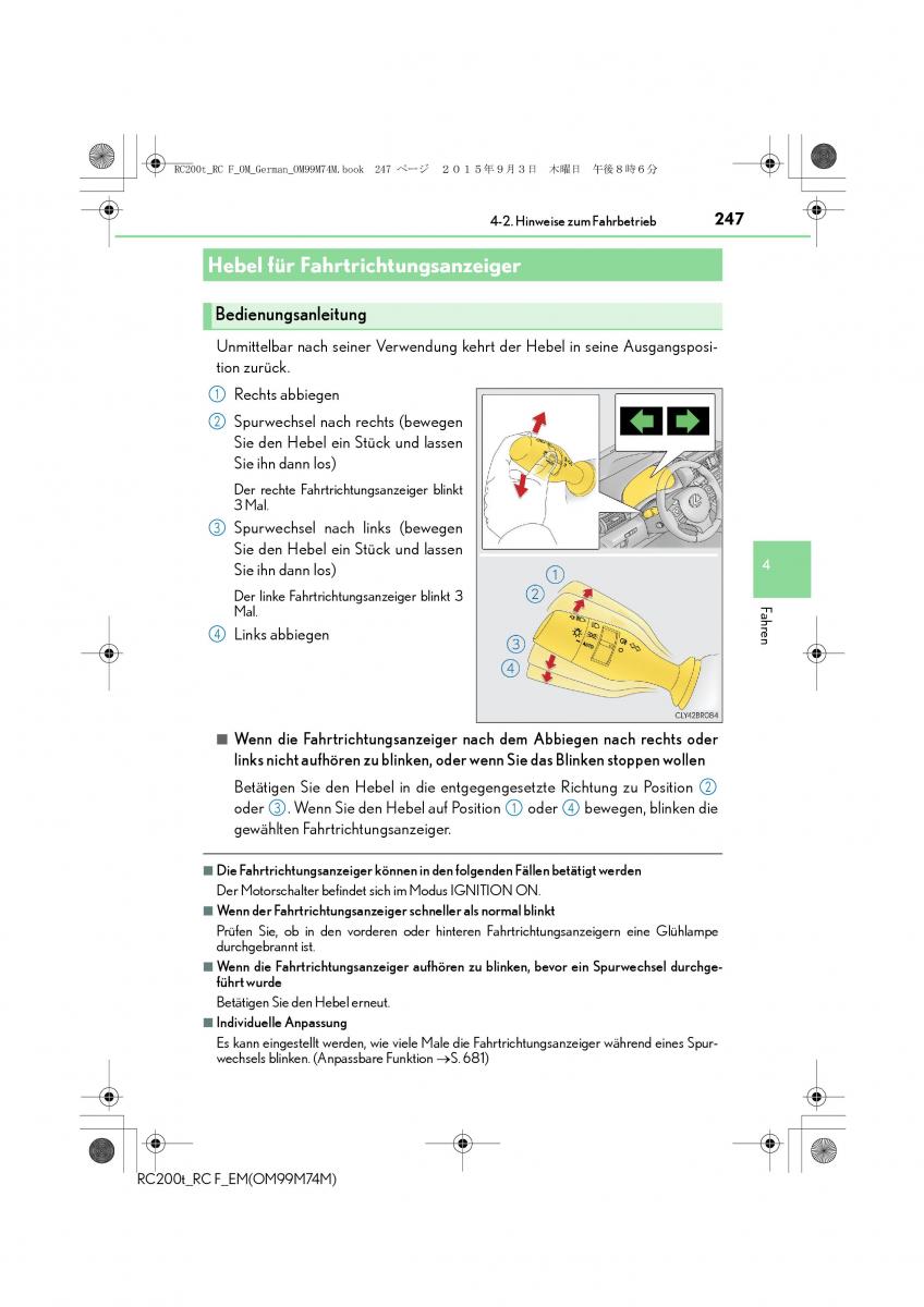 Lexus RC Handbuch / page 247
