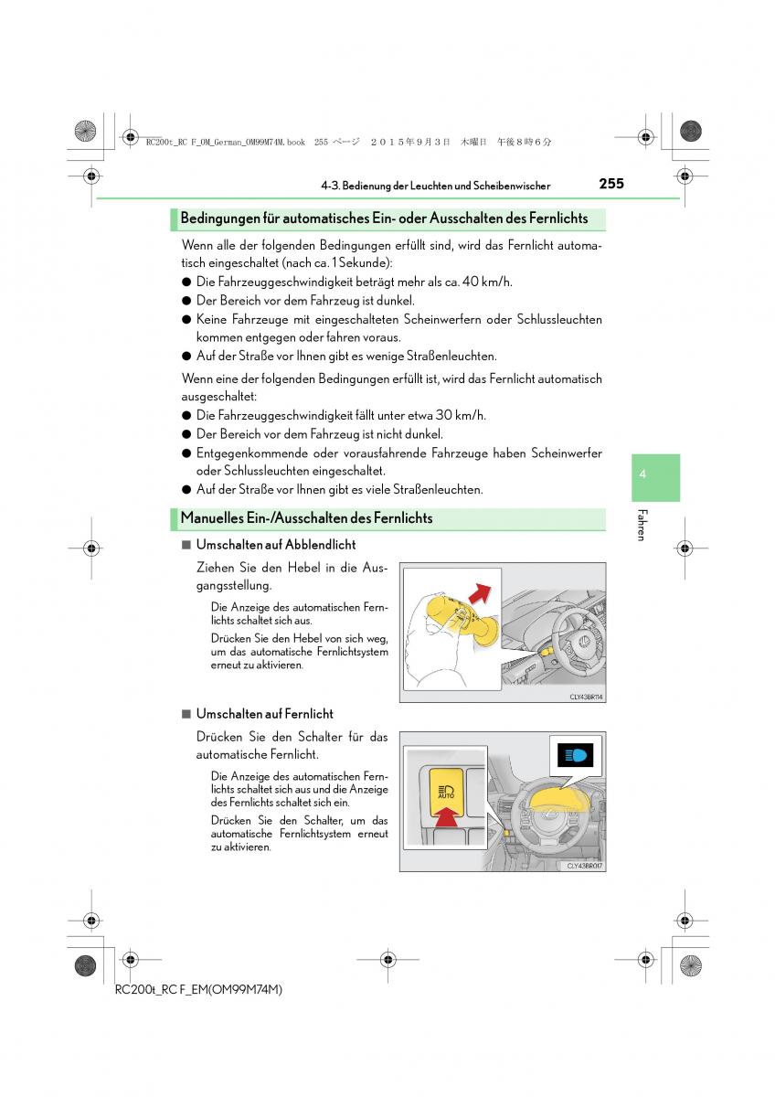 Lexus RC Handbuch / page 255
