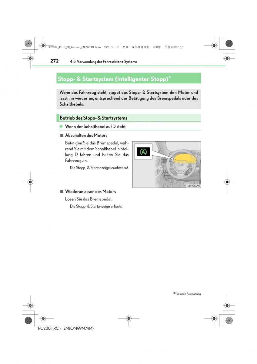 Lexus RC Handbuch / page 272