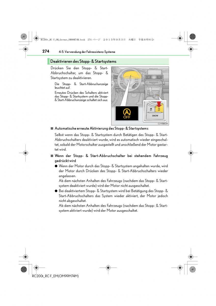 Lexus RC Handbuch / page 274