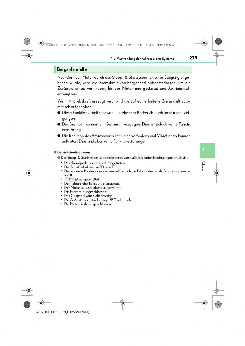 Lexus RC Handbuch / page 275