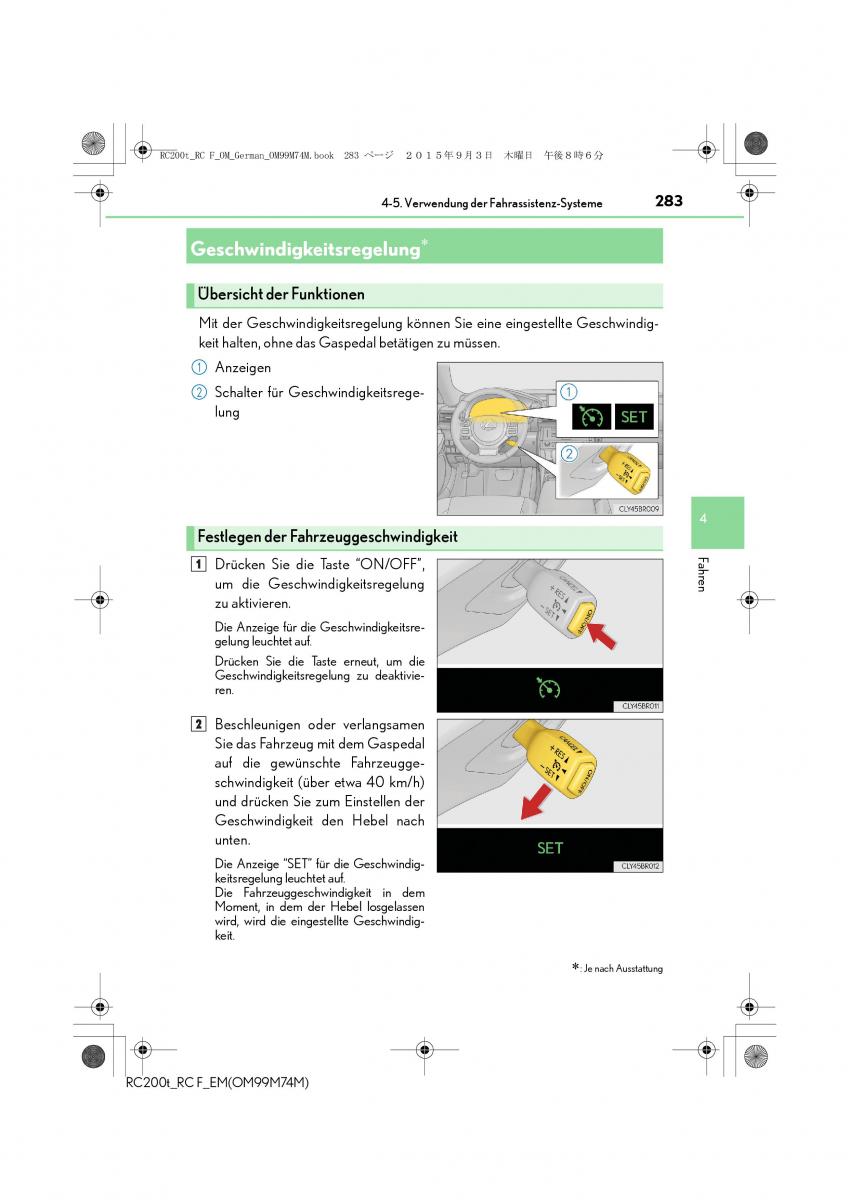 Lexus RC Handbuch / page 283