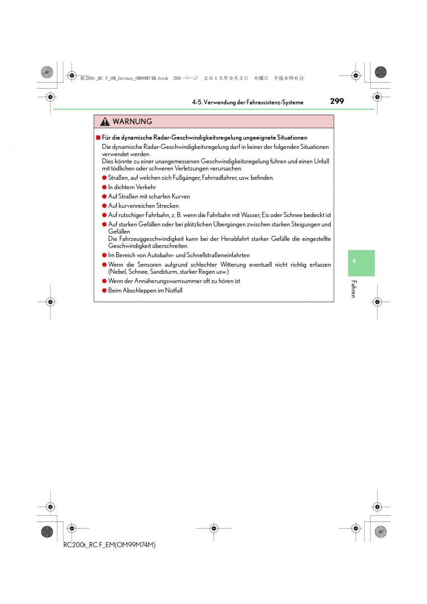 Lexus RC Handbuch / page 299