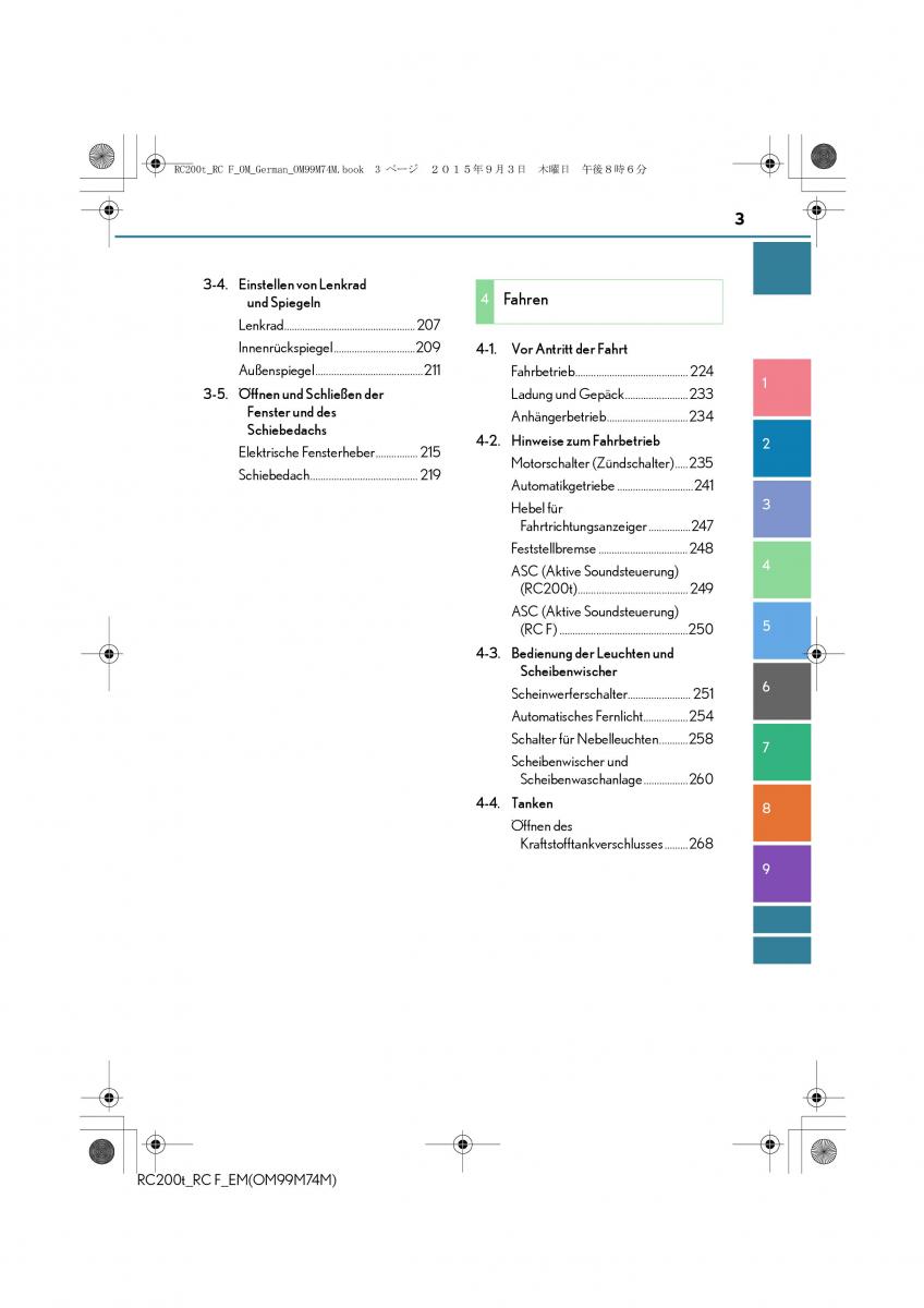 Lexus RC Handbuch / page 3
