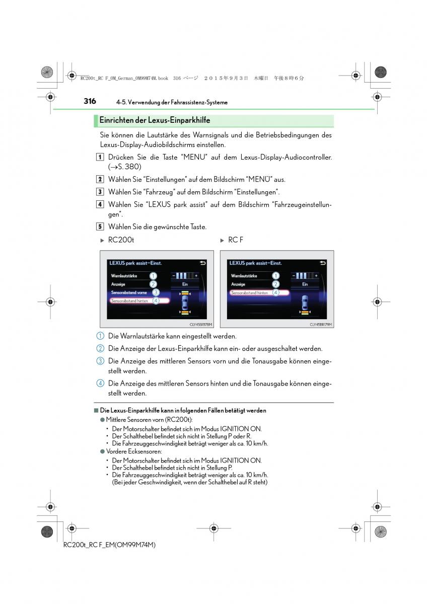 Lexus RC Handbuch / page 316