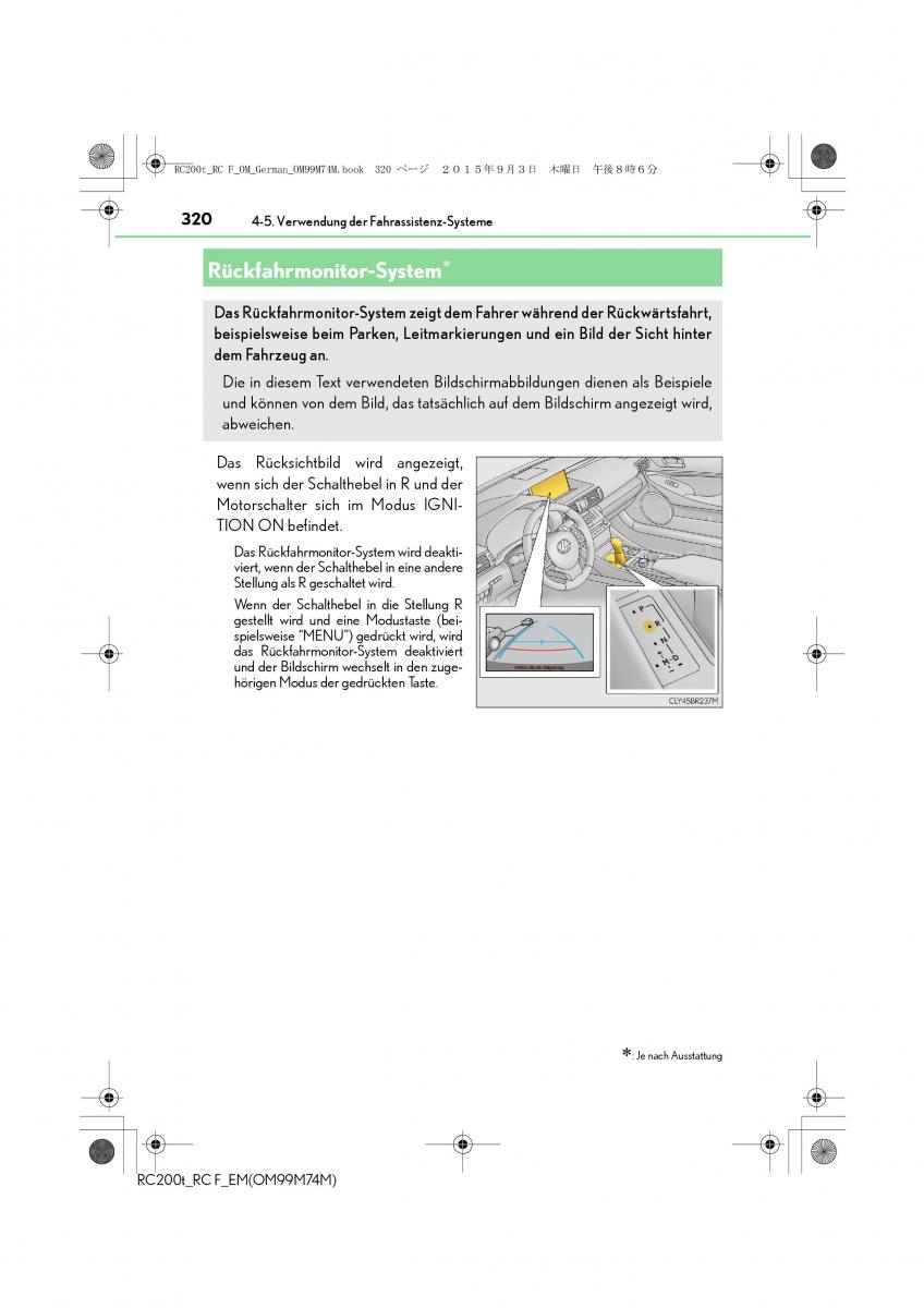 Lexus RC Handbuch / page 320