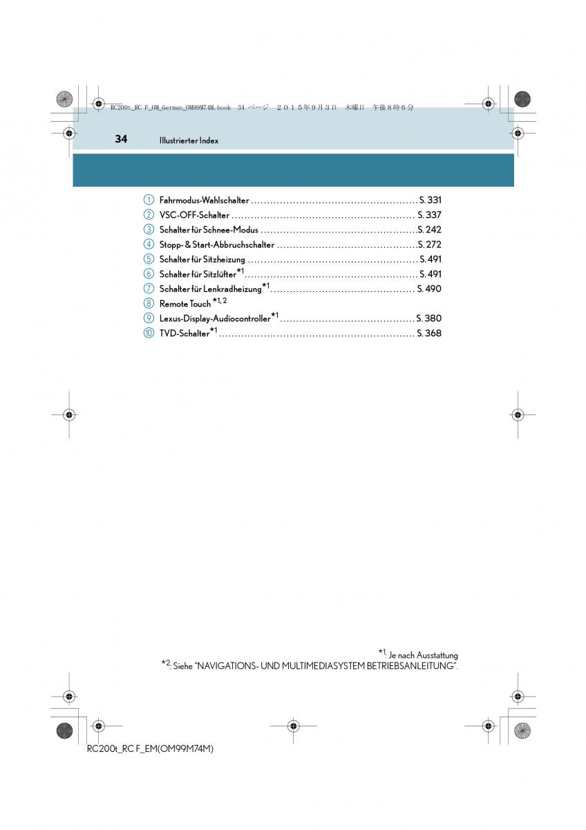 Lexus RC Handbuch / page 34