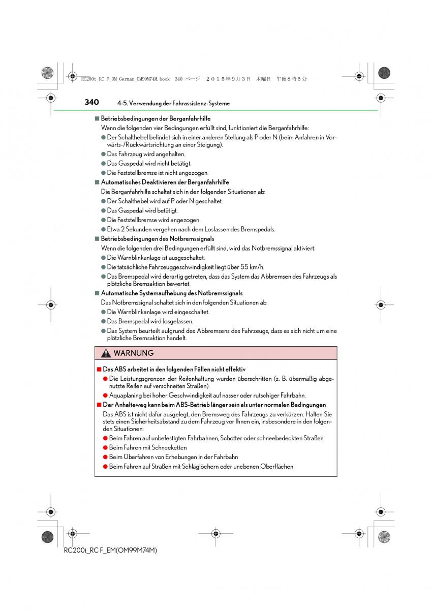 Lexus RC Handbuch / page 340