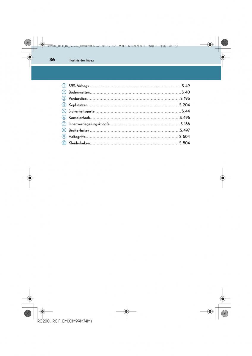 Lexus RC Handbuch / page 36