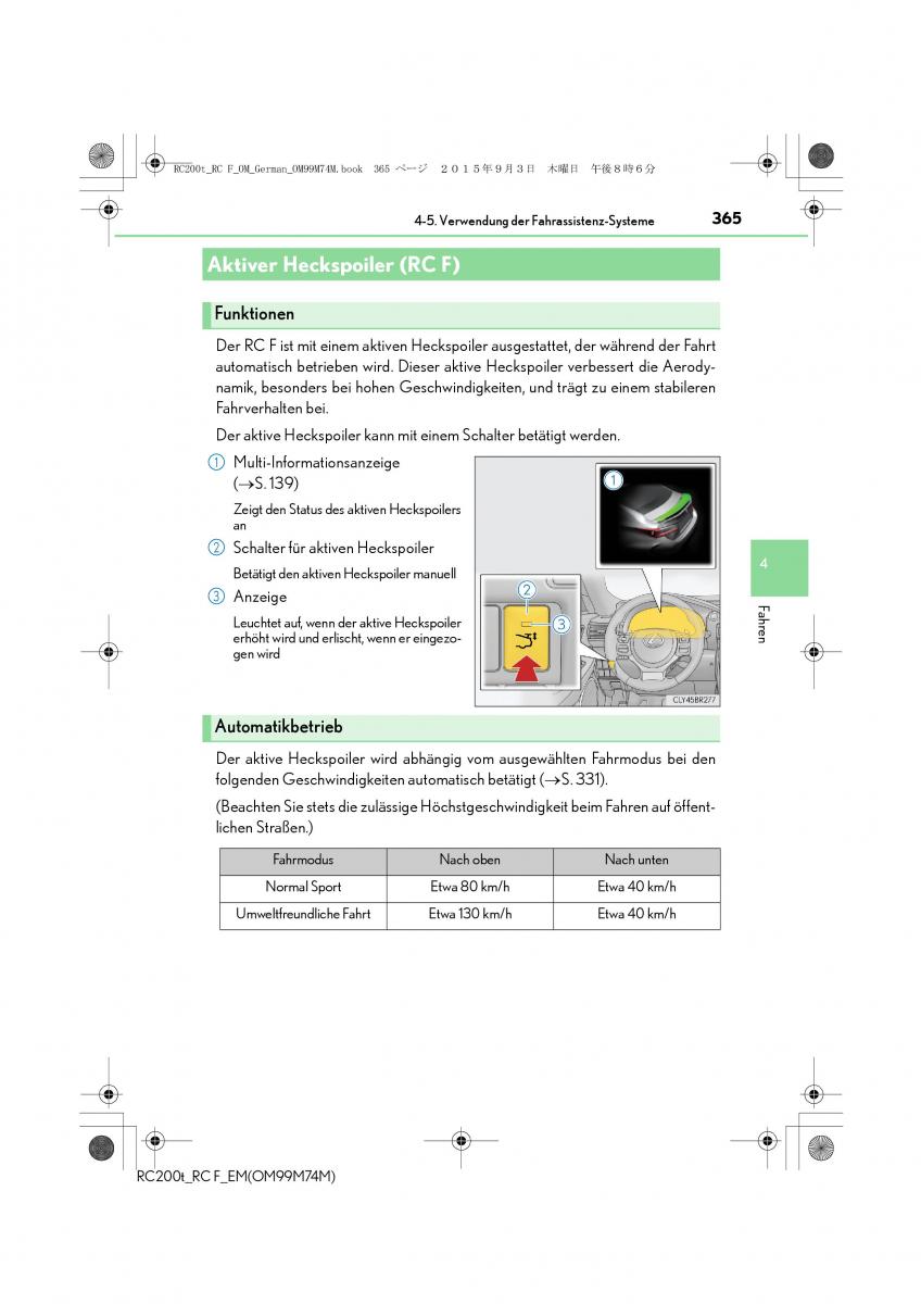 Lexus RC Handbuch / page 365