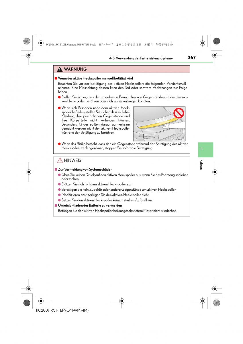 Lexus RC Handbuch / page 367