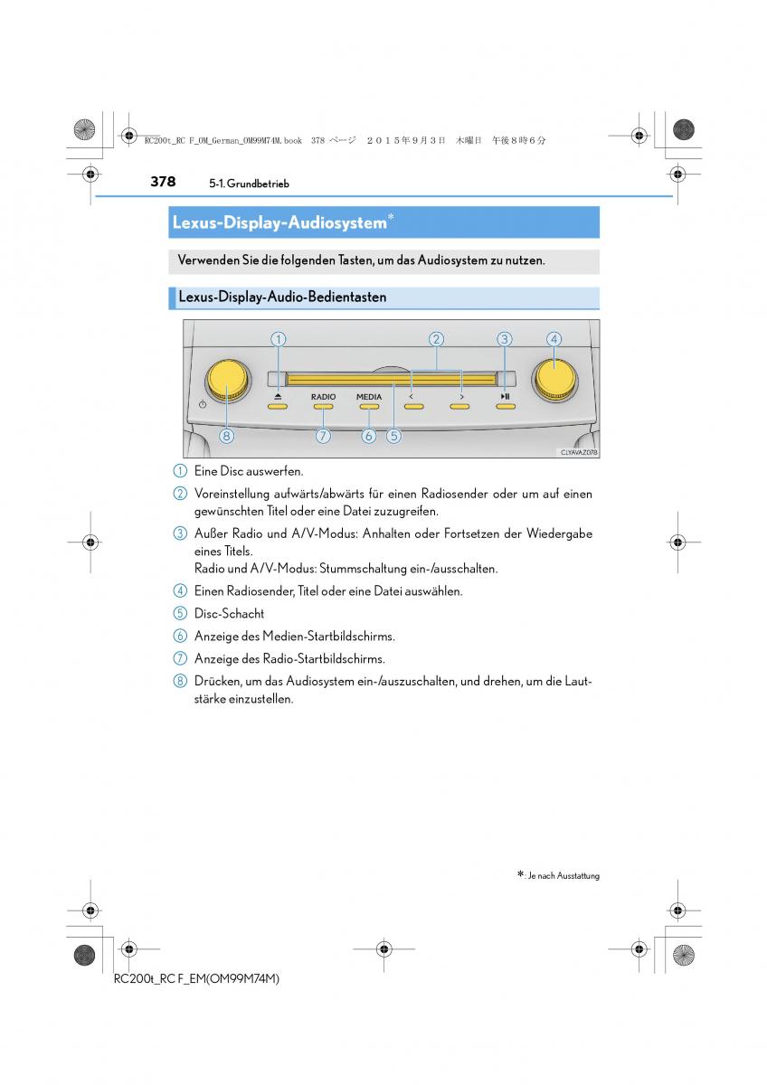 Lexus RC Handbuch / page 378