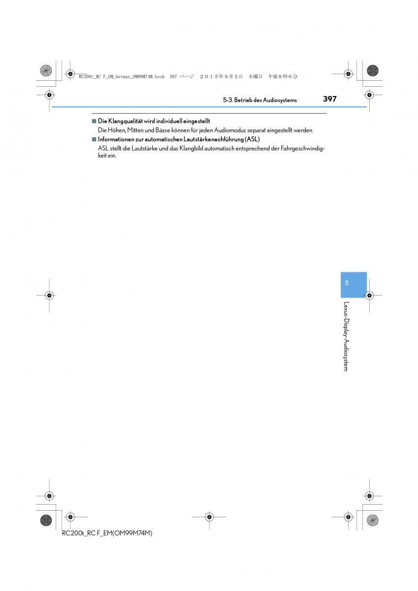 Lexus RC Handbuch / page 397