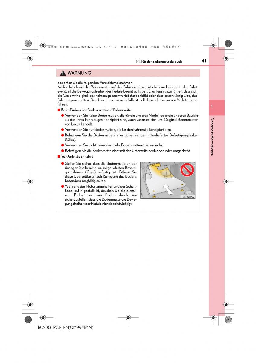 Lexus RC Handbuch / page 41