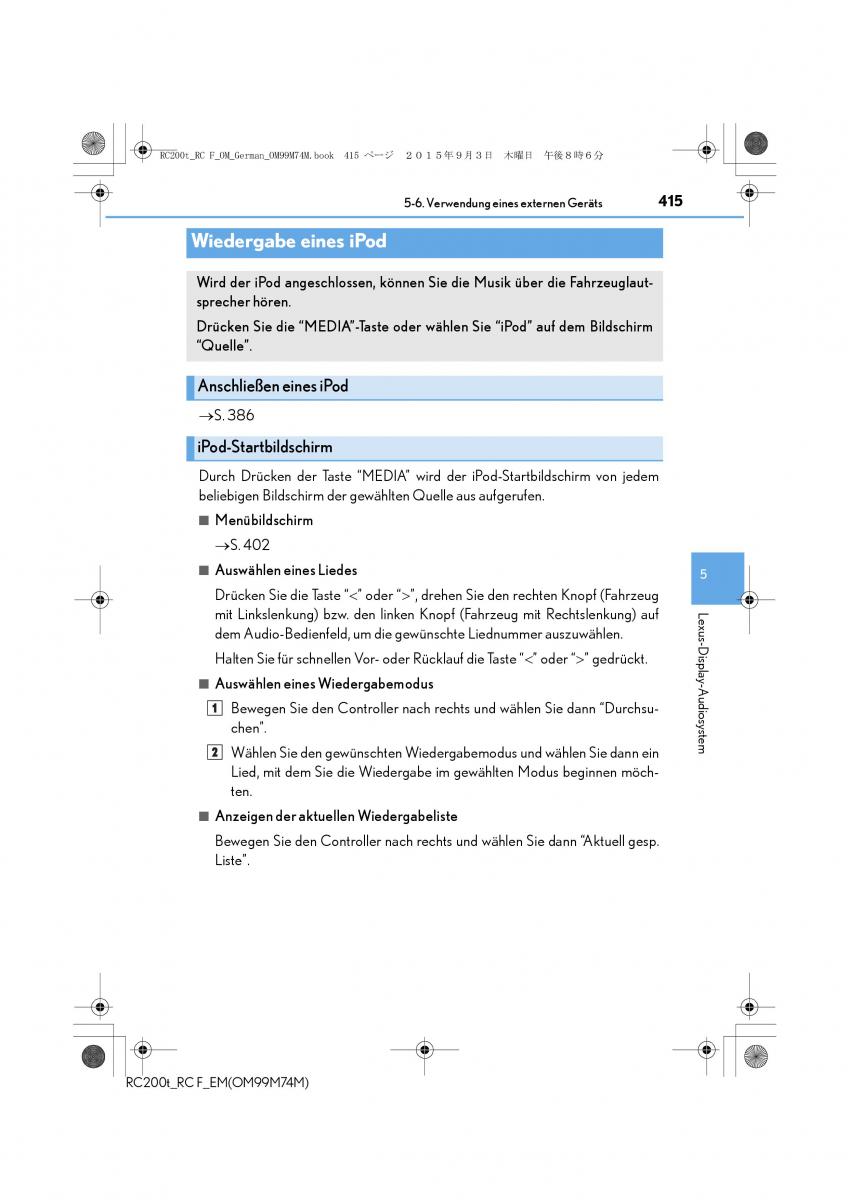 Lexus RC Handbuch / page 415